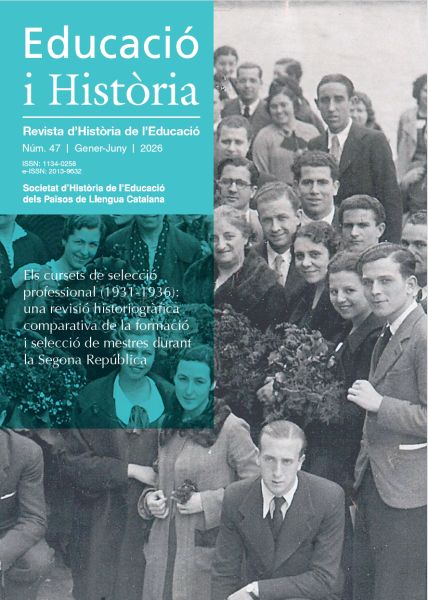 					Veure Núm. 47 (2026): gener-juny: Els cursets de selecció professional (1931-1936): Una revisió historiogràfica comparativa de la formació i selecció de mestres durant la Segona República
				