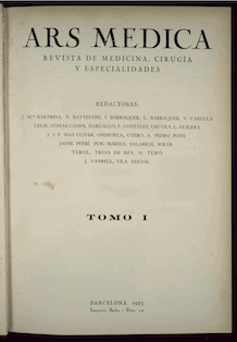 					Veure Vol. 1 Núm. 1 (1925): Ars Medica. Revista de Medicina, Cirurgía y Especialidades
				