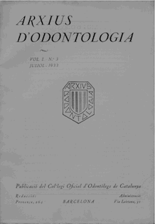 					Ver Vol. 1 Núm. 3 (1933): Arxius d'Odontologia
				