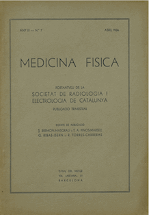 					View Vol. 3 No. 7 (1936): Medicina Física - Portantveu de la Societat de Radiologia i Electrologia de Catalunya -
				
